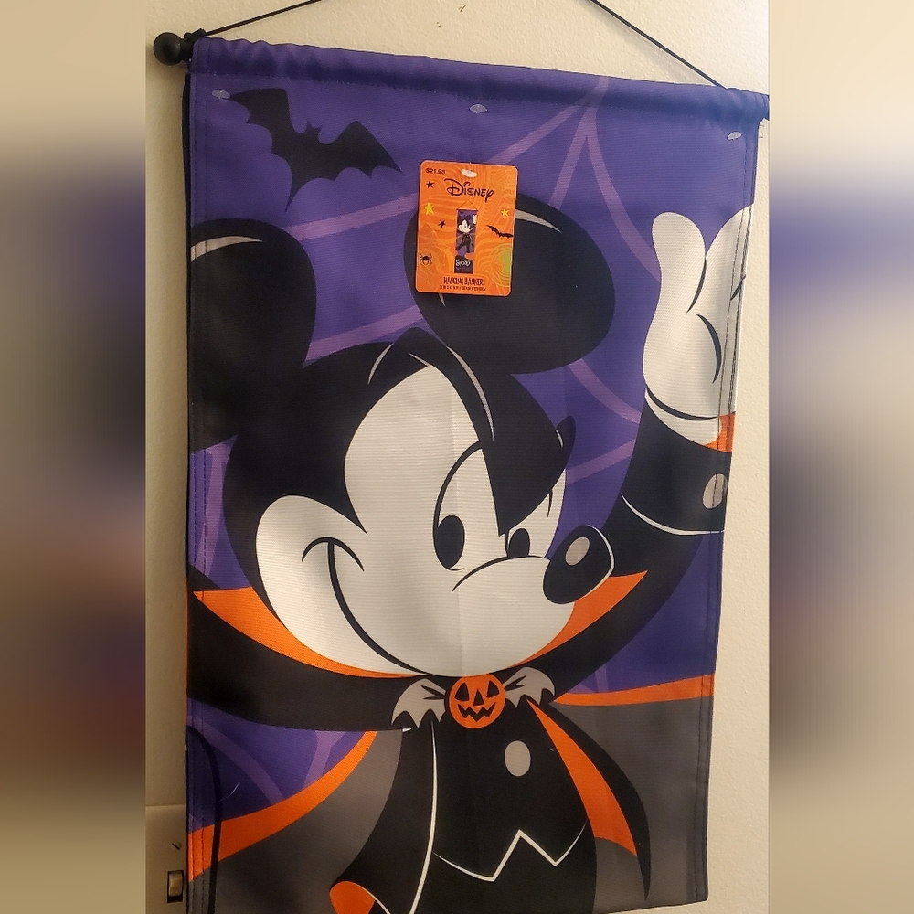 XL Retired Disney Mickey Mouse Vampire Hanging Banner 15"x47.5"